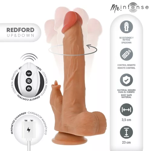 MR INTENSE – VALÓSÁGHŰ TÖBBFUNKCIÓS REDFORD REZGÉSSEL, VALAMINT FEL-LE TÁVIRÁNYÍTÓVAL 23 CM -O-3,5 CM