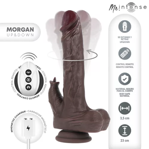 MR INTENSE – MORGAN-REALISZTIKUS MULTIFUNKCIÓS BABA REZGÉSSZEL ÉS FEL-LE TÁVIRÁNYÍTÓVAL 23 CM -O-3,5 CM
