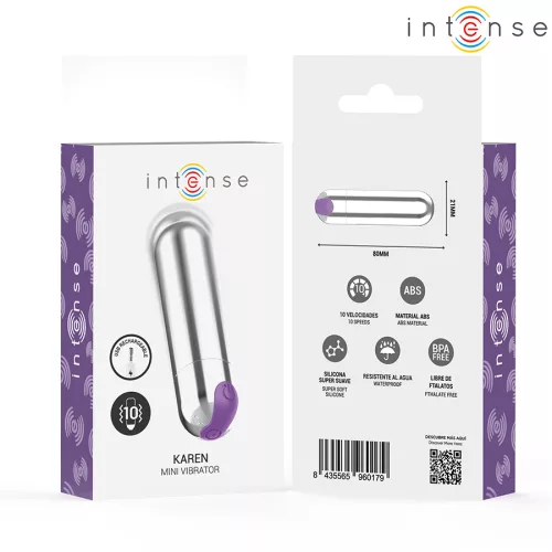 INTENSE - KAREN MINI ÚJRATÖLTHETŐ, REZGŐ GOLYÓ SILVER