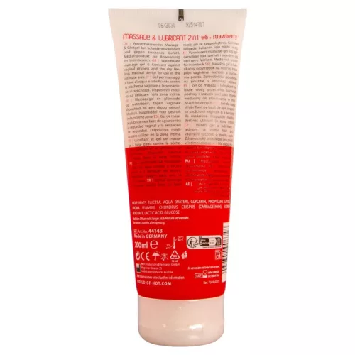HOT - MASSZÁZS ÉS CSÚSZÓ GÉL 2IN1 EPER 200 ML