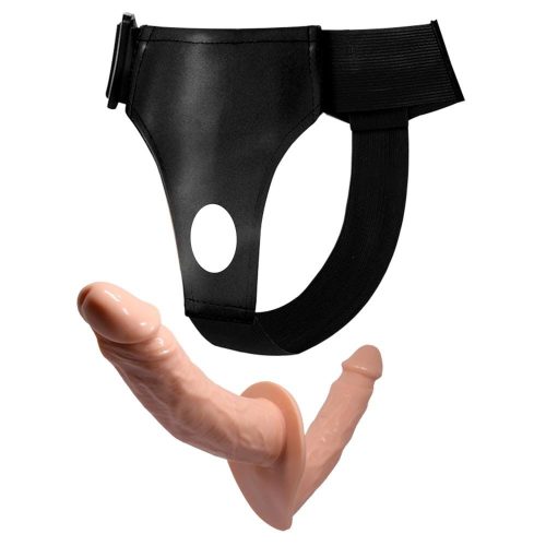 Tragbarer Gurt auf doppelseitiger realistischer Dildo