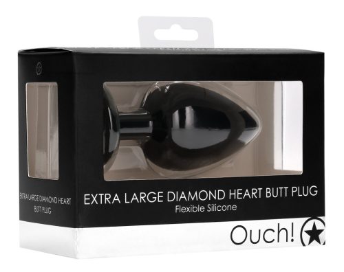 Diamond Heart – extra large anal plug in black