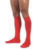 Pompom socks – stylish leg warmers in red