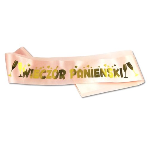 Zabawka Szarfa rózsaszín arany felirattal szalag