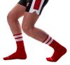 Premium red and white training socks