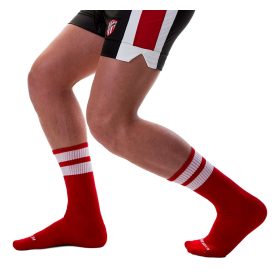 Premium red and white training socks