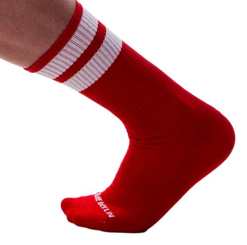 Premium red and white training socks