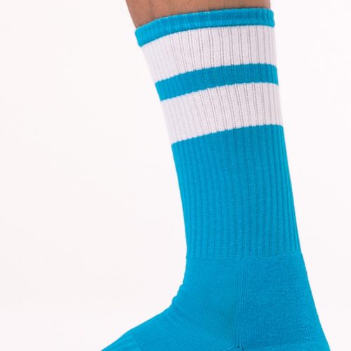 Sports socks in light blue and white