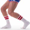 White-Red Sports Socks - for a stylish workout