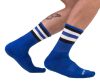 Fetishistic striped socks – in blue, black, white colors