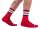 Half socks – red-black-white striped design