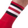 Half socks – red-black-white striped design