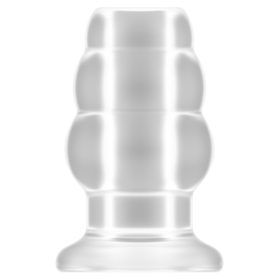 No.50 - medium-sized hollow anal plug - transparent, 10 cm