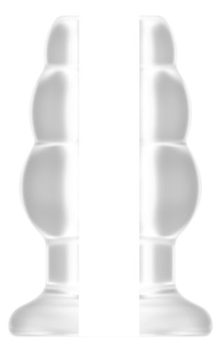 No.50 - medium-sized hollow anal plug - transparent, 10 cm