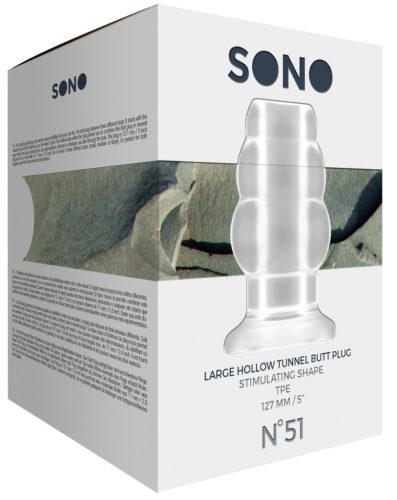 No.51 – Large Hollow Anal Plug, 5 Inch, Translucent