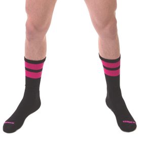 Black-Fluorescent Pink Training Socks