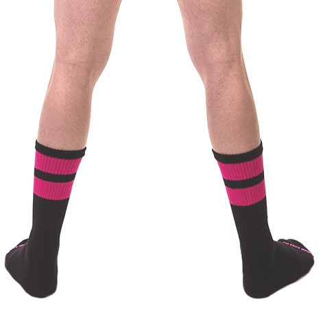 Black-Fluorescent Pink Training Socks