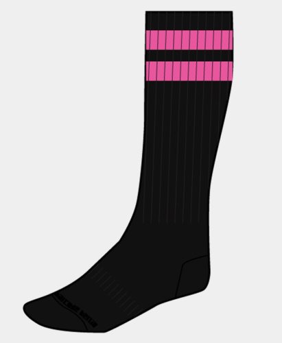 Black-Fluorescent Pink Training Socks