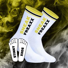 Stinky Soxx – white and yellow premium socks