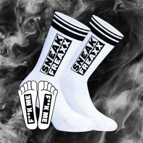 FUCK ME Socks - sensual white and black socks