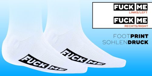 FUCK ME Socks - sensual white and black socks