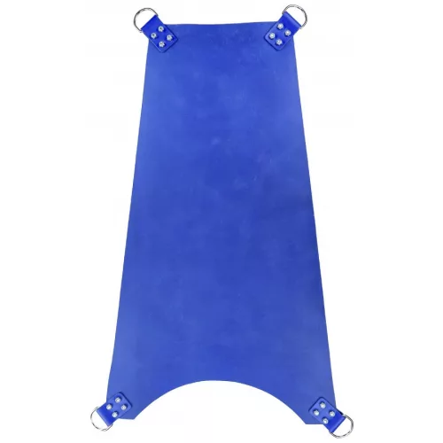 Leather swing bed – adjustable 4-point blue version