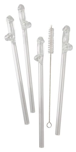 Willy Glass Straws 4 pcs