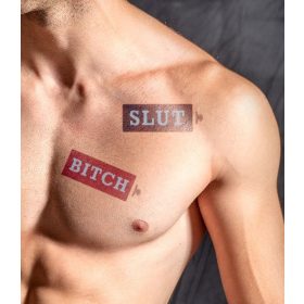 MrB Slut / Bitch – ephemeral tattoo 15 x 5 cm