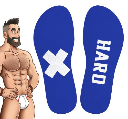 Hard SneakXX – fashionable blue and white high socks
