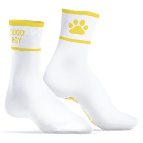 Good Boy Socks – white and yellow premium accessory