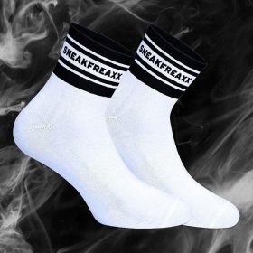   Short white and black socks – style and comfort in one place