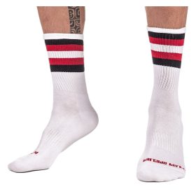   Half-stockings striped – in a combination of white, black, red