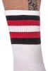 Half-stockings striped – in a combination of white, black, red