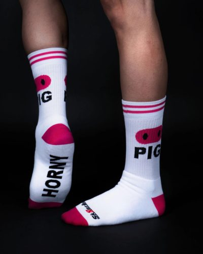 HORNY PIG Sk8erboy – stylish white socks, premium quality