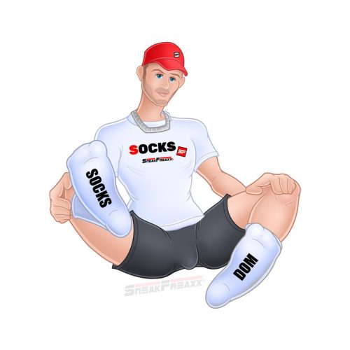 DOM SneakFreaxx – premium white socks in sensual style