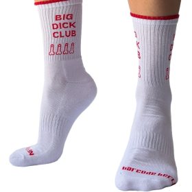 Big Dick Club – white socks with red accents