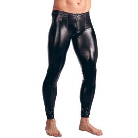 Fekete műbőr megjelenésű nadrág - stílusos választás