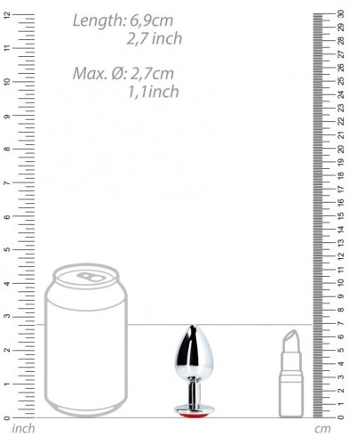 Bijou – silver-red 6 x 2.6 cm