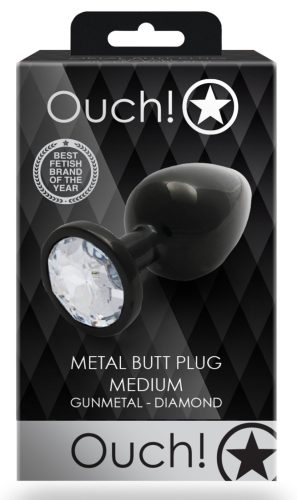 Bijou – Prémium anal gyöngy, 7 x 3,3 cm, fekete-átlátszó