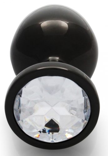 Bijou – Prémium anal gyöngy, 7 x 3,3 cm, fekete-átlátszó