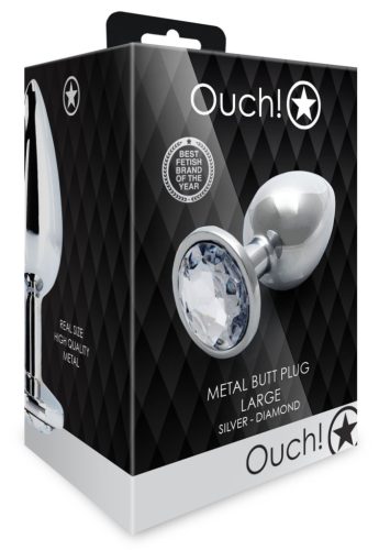 Bijou – silver, transparent, round anal pampering 8 x 4 cm