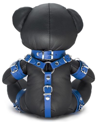 Bendy – premium BDSM teddy bear made of blue leather