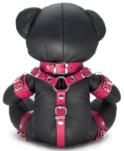 Bendy – premium BDSM teddy bear made of soft leather, pink
