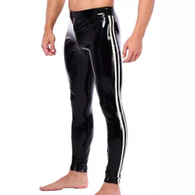   Xrub latex trousers – with zippers at the front and back, black and white