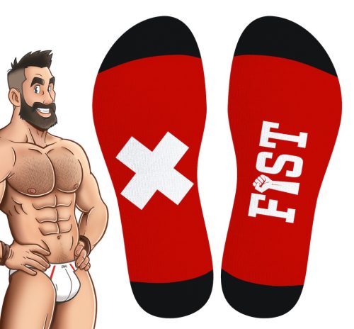 HANKY FIST SneakXX – high-top socks in red
