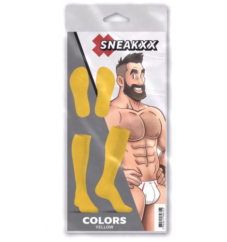 COLORS SneakXX – stylish, premium high socks in yellow