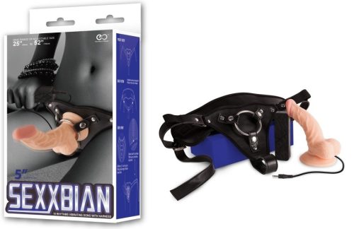 Sexxbian Maya – vibrating belt dildo for sensual exploration