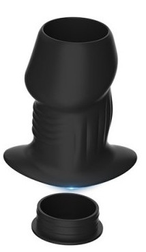 Euhlo Plug Tunnel M – prémium anális izgató fekete 6,5 x 4,5 cm