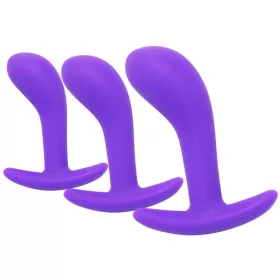  Mini Silicone Prostate Plugs - 3 pcs, purple, premium comfort