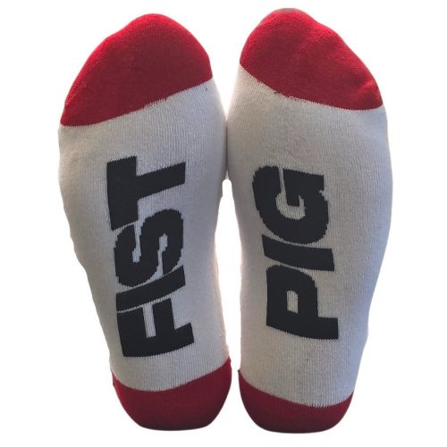 Fist Pig – stylish red and white socks